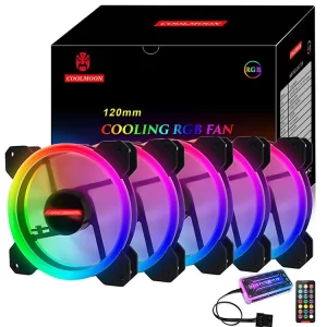 Bộ 5 Quạt + Khiển Coolmoon RGB V2 - Hàng nhập khẩu